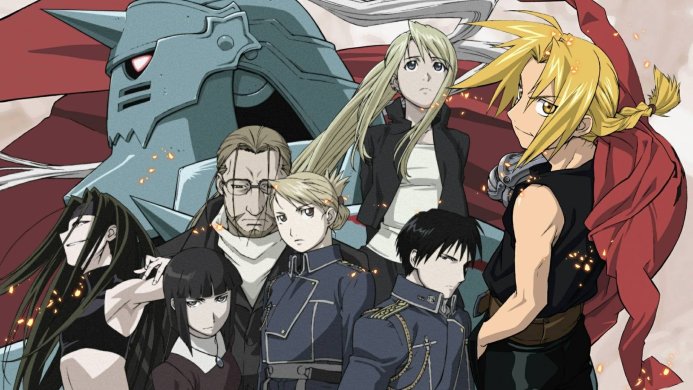 Fullmetal Alchemist anime featuring Edward Elric, Alphonse Elric, and other characters