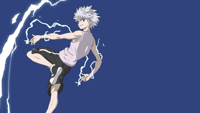 Killua Zoldyck from Hunter x Hunter using his lightning ability