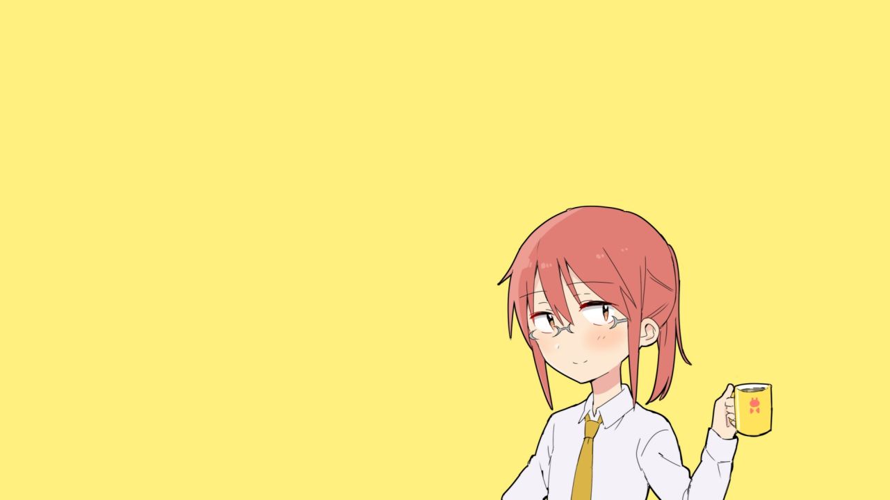 Tohru from Kobayashi dragon maid holding a mug