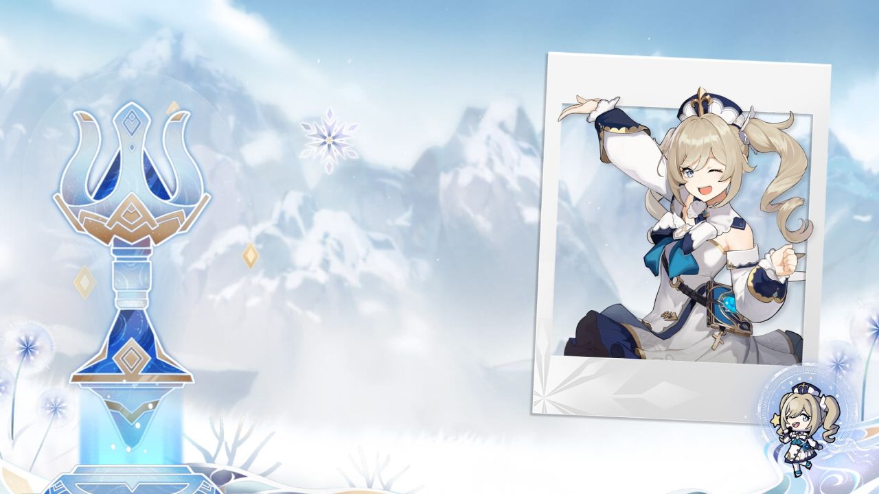 Barbara character Genshin Impact winter event art