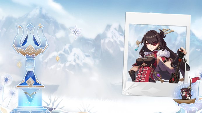Beidou, a character from Genshin Impact, in a red and black outfit, with a confident expression