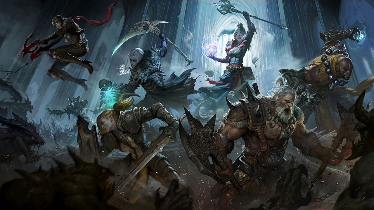 Group of warriors in a battle