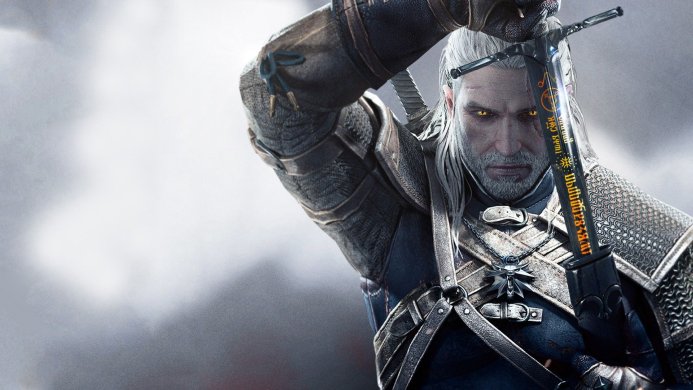 Geralt of Rivia holding his sword