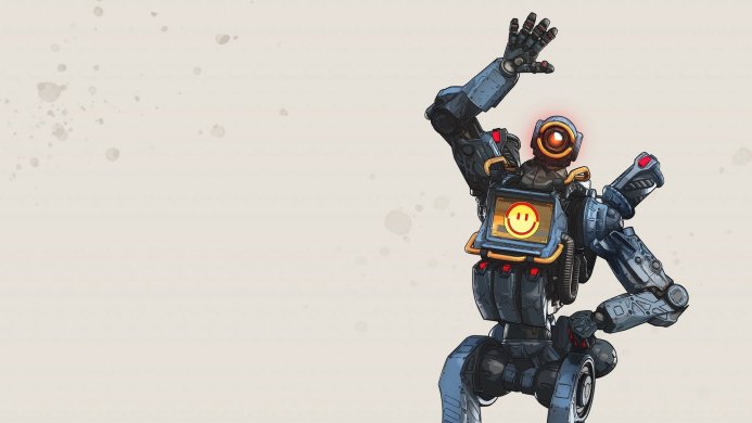 Pathfinder, a robot from Apex Legends, waving his hand