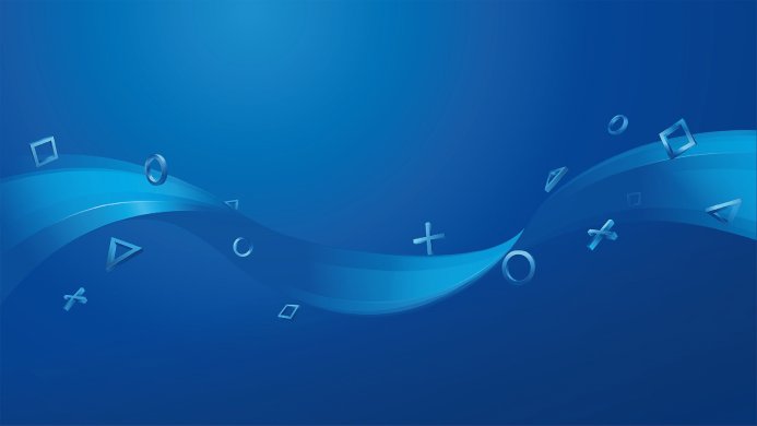 PlayStation symbols on a blue background