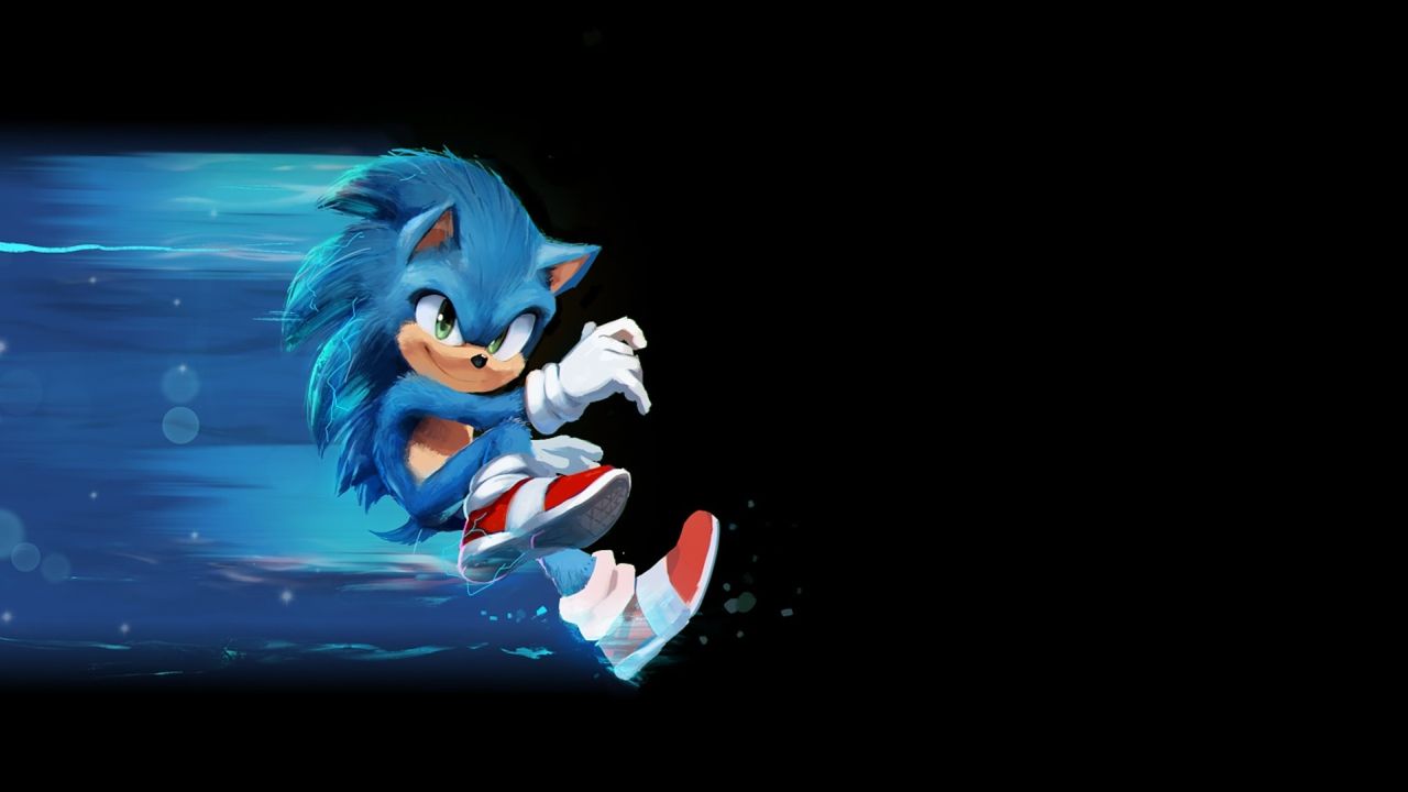 Sonic the Hedgehog running with speed effect
