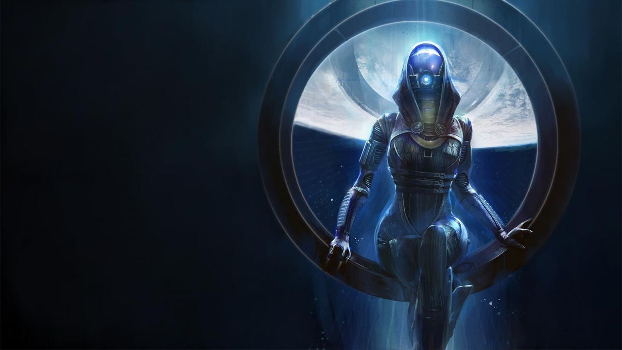 Tali Zorah from Mass Effect in futuristic suit