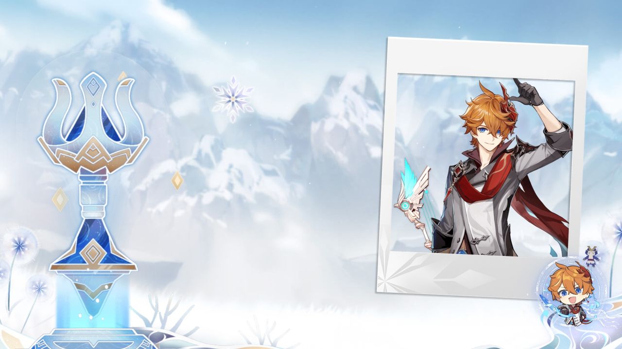 Childe from Genshin Impact polaroid frame winter