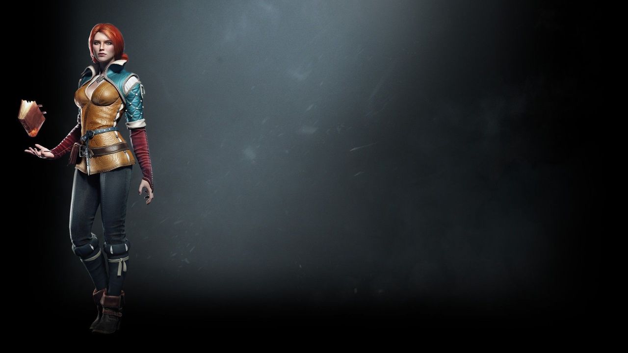 Triss Merigold holding a glowing book