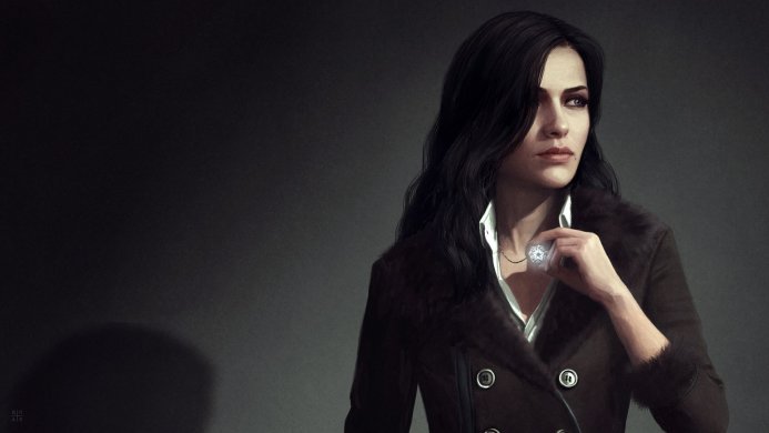 Yennefer of Vengerberg from The Witcher wearing a pendant