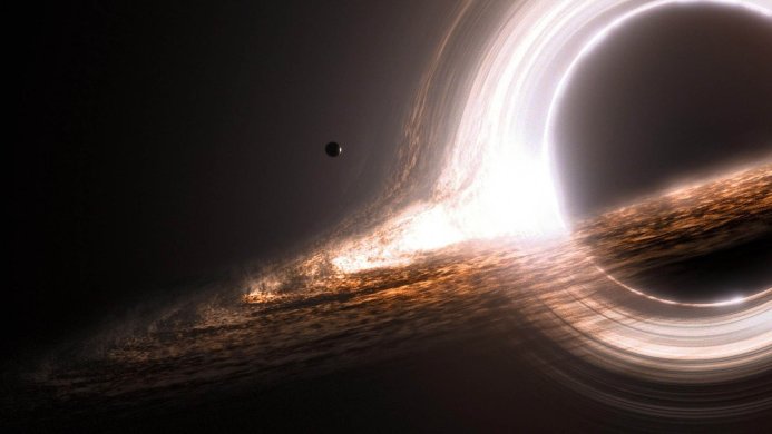 A black hole with accretion disk and a planet orbiting nearby