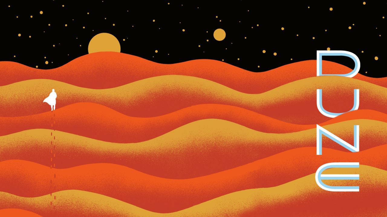 Person in Dune desert landscape