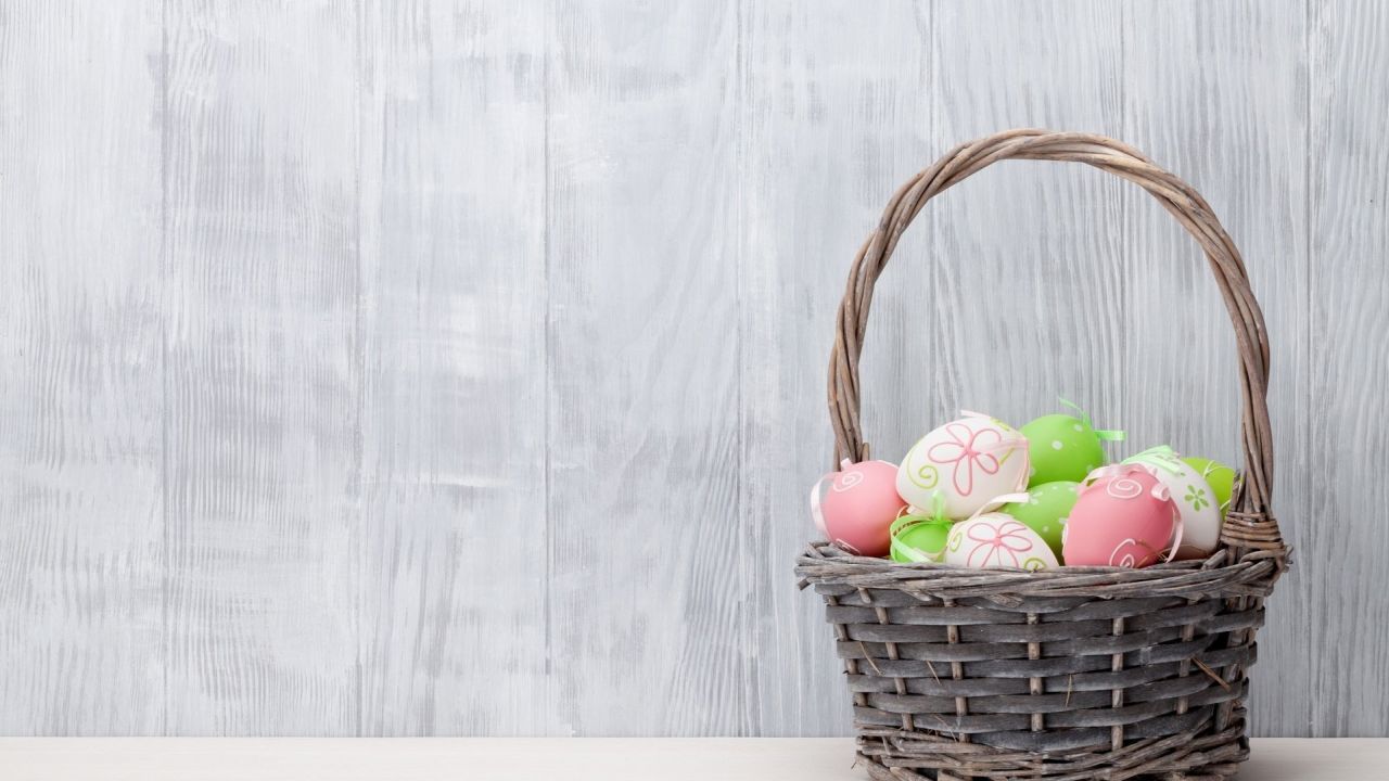 Easter eggs in a basket