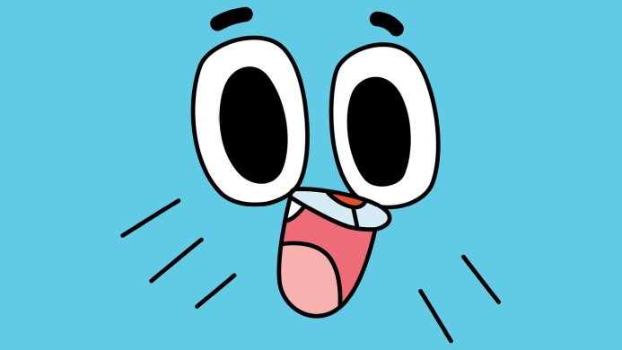 Close-up of Gumball Watterson's face from The Amazing World of Gumball cartoon series