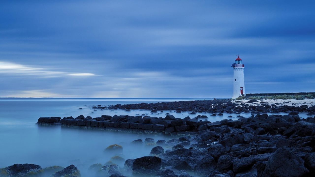 Lighthouse on a rocky shore