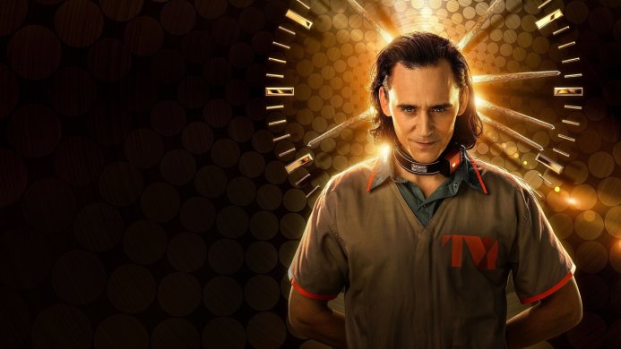 Loki, character from Loki TV series, in a TVA jumpsuit with a time collar