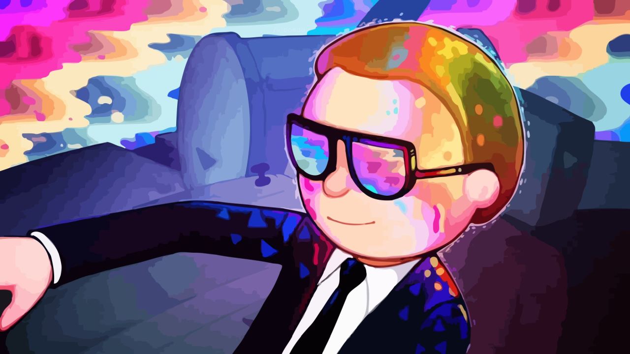 Morty Smith wearing sunglasses