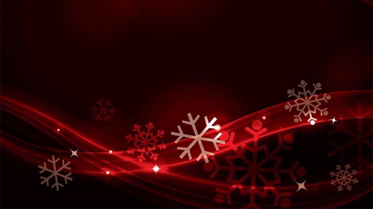 Red background with snowflakes