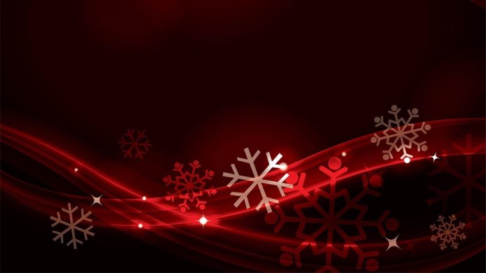 Red and black background with snowflakes and glowing lights