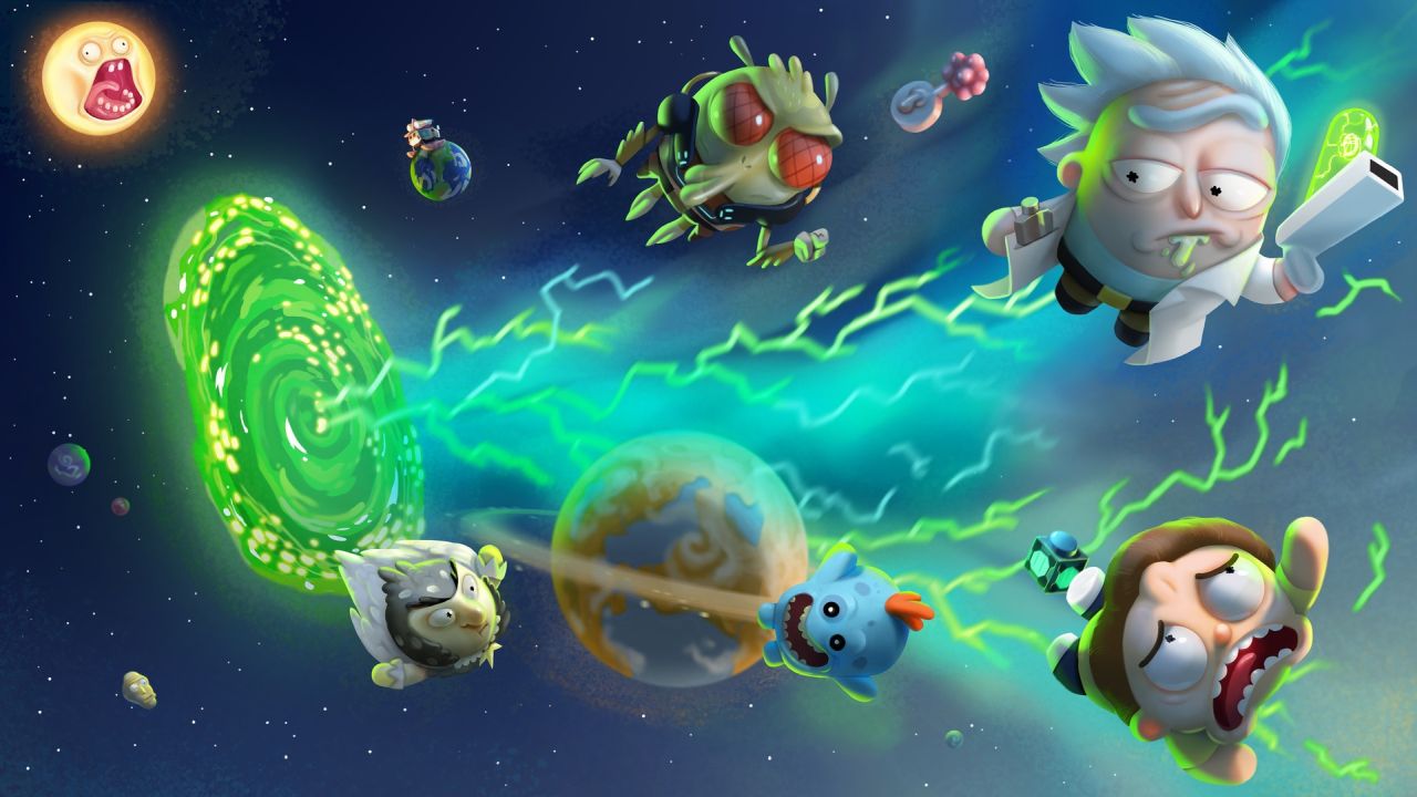 Rick and Morty characters in space