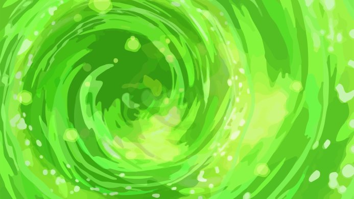 A green portal from the Rick and Morty cartoon series