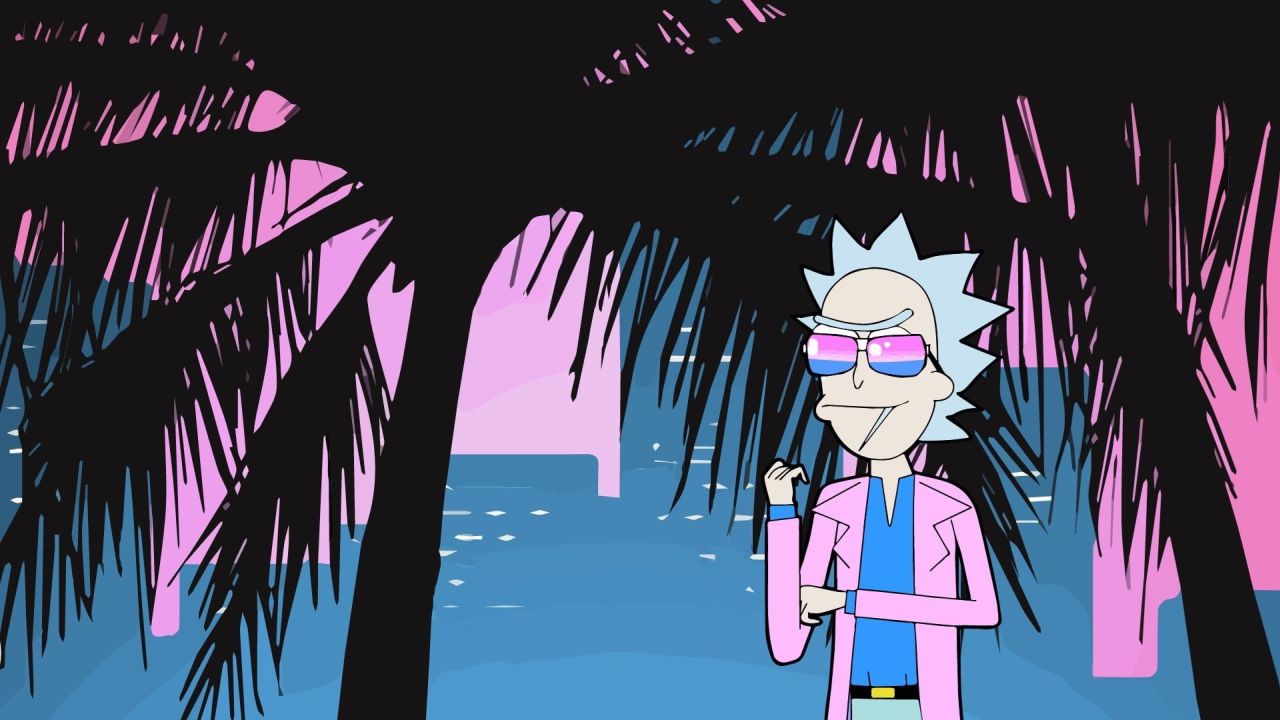 Rick Sanchez with palm trees