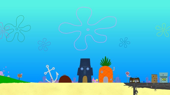 Houses of SpongeBob characters and some locations in Bikini Bottom
