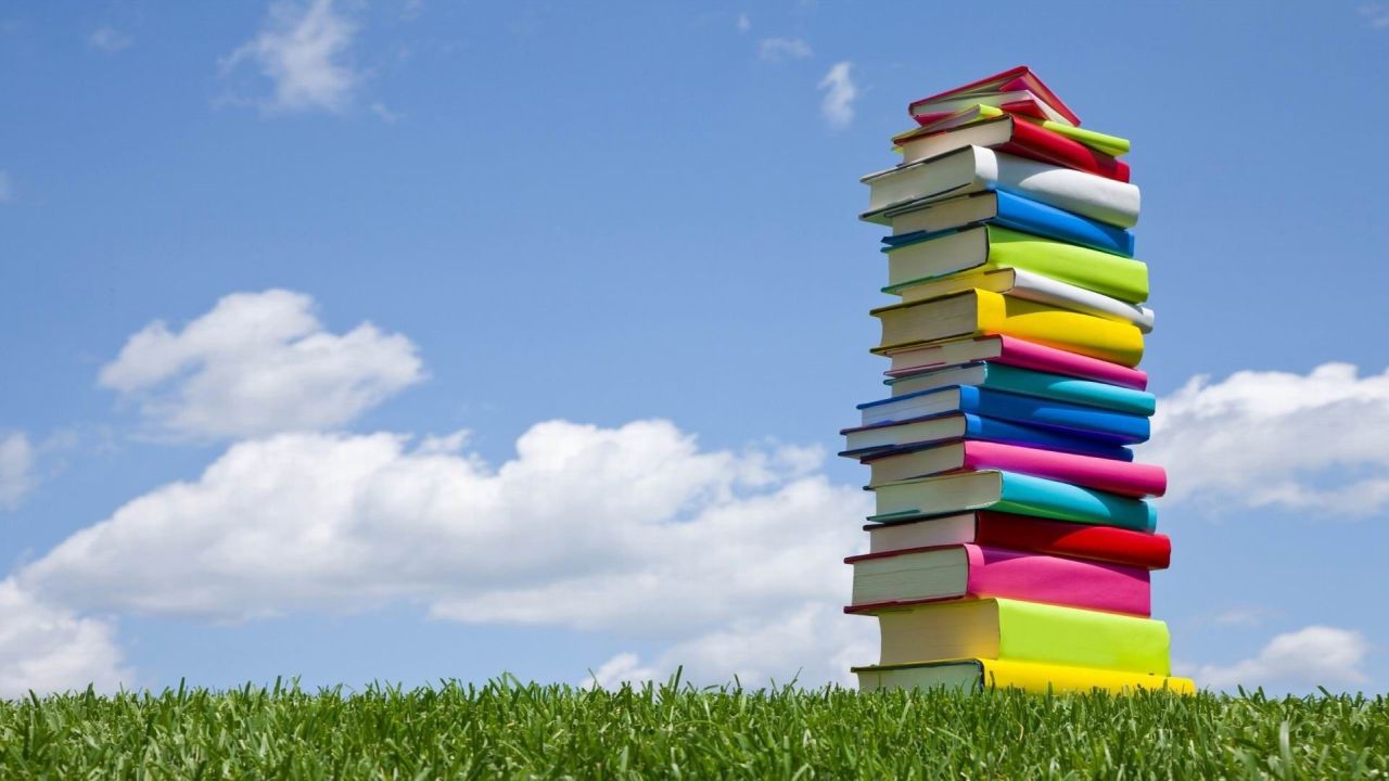 Stack of colorful books