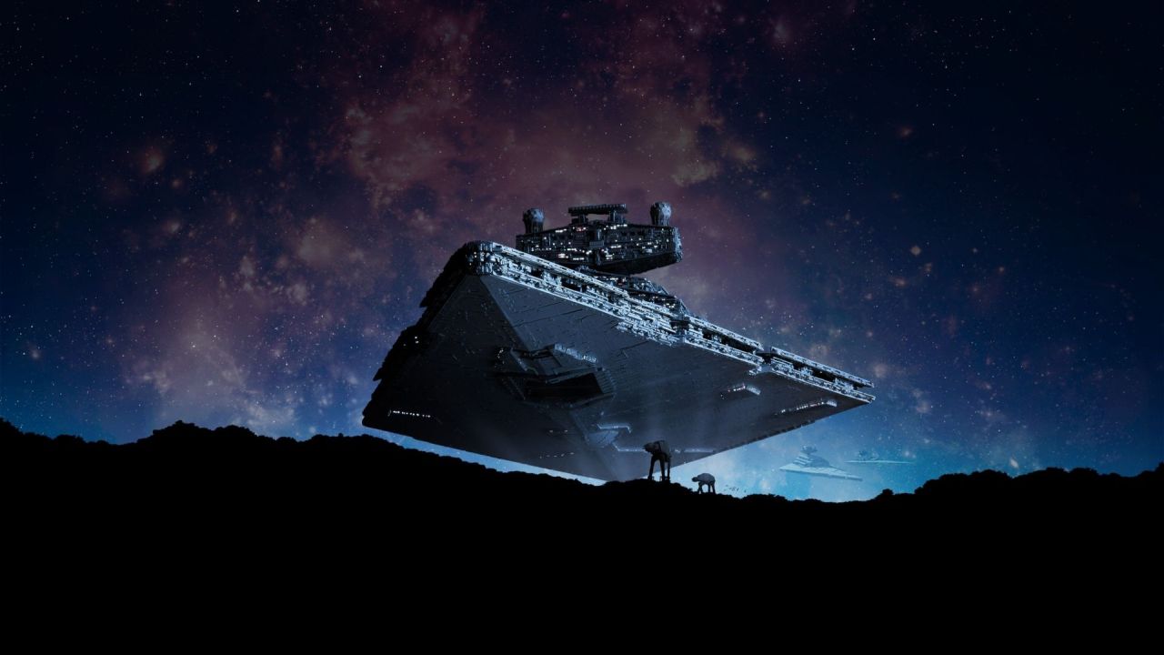 Star Destroyer and AT-AT walkers