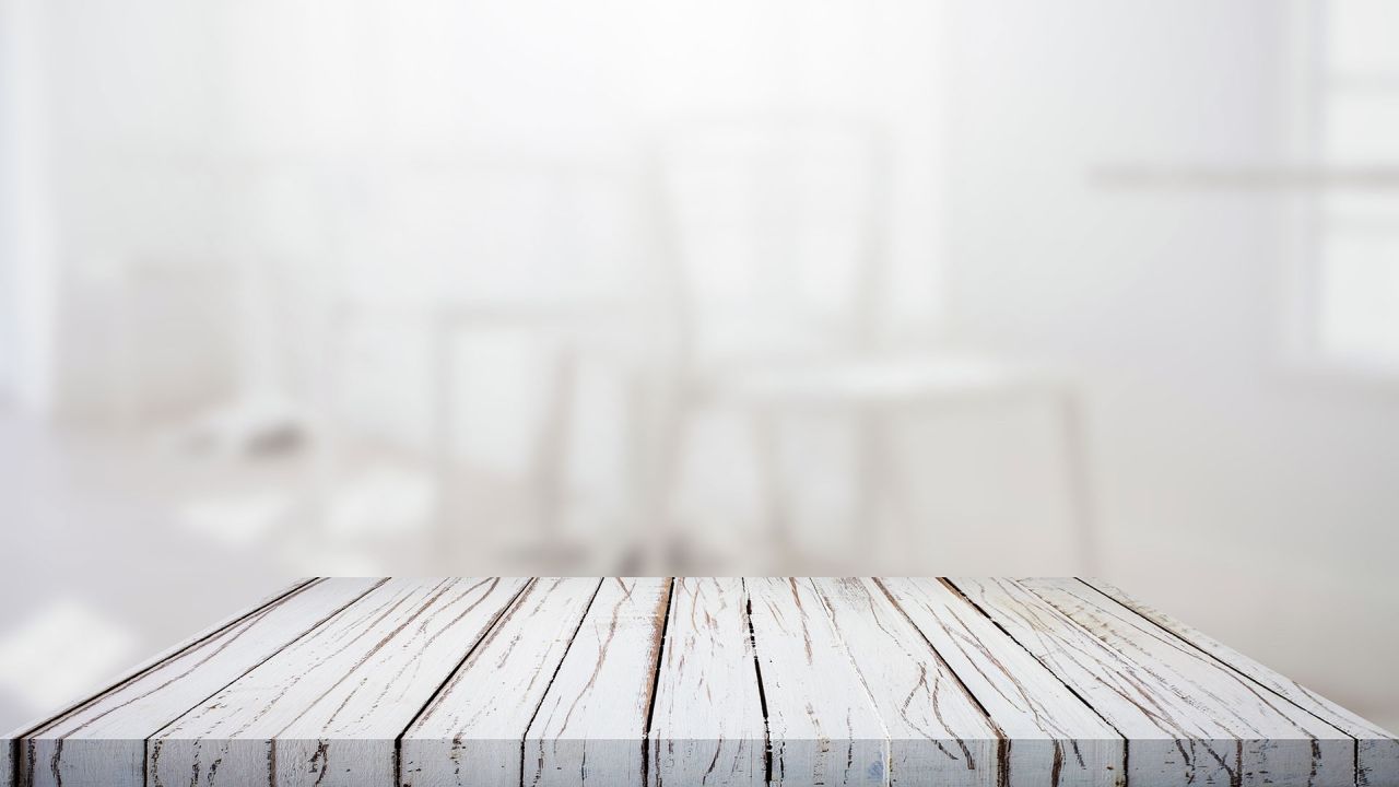 White wooden table
