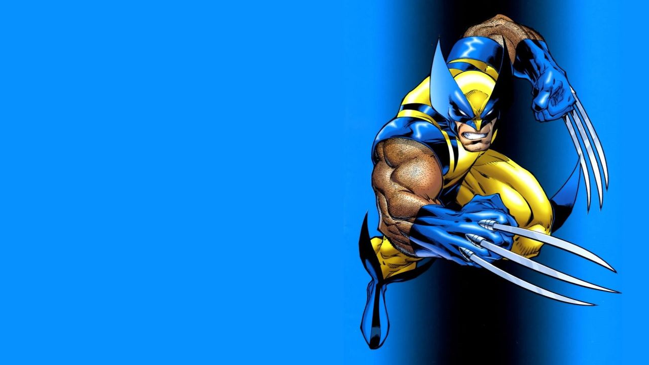 Wolverine with claws out in a comic book style