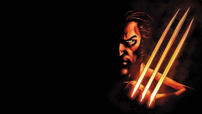 Wolverine, a mutant from X-Men, with his adamantium claws extended, against a dark background