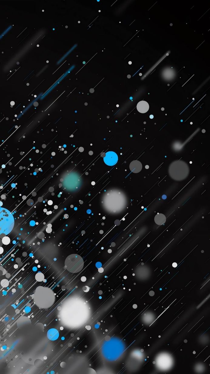 Abstract background with circles, dots and lines on black