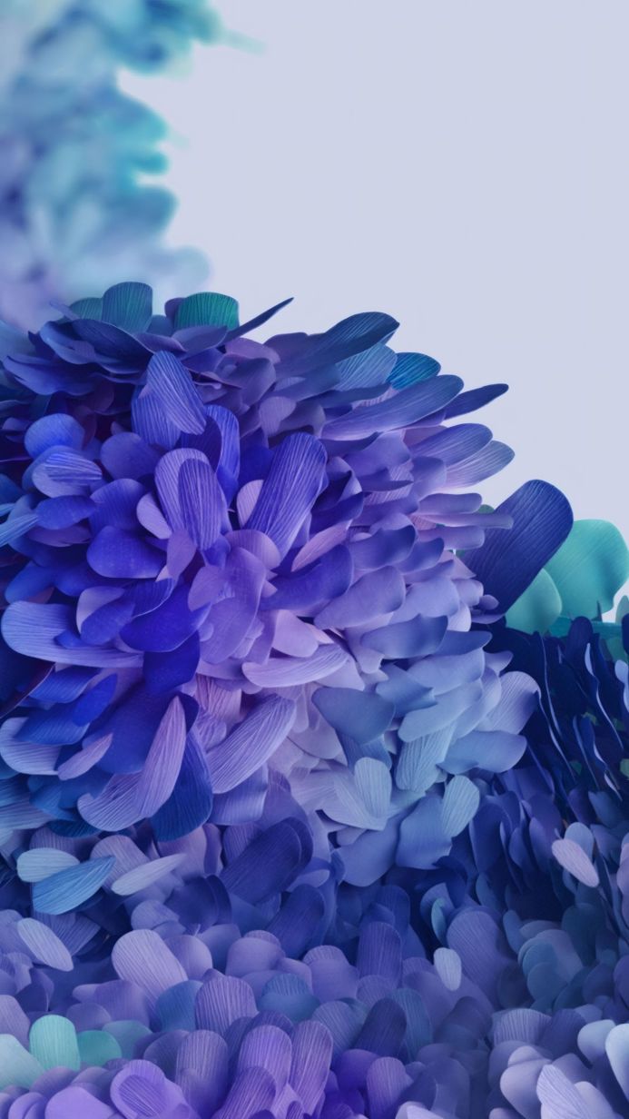 Abstract image of overlapping blue and purple petals with shallow depth of field