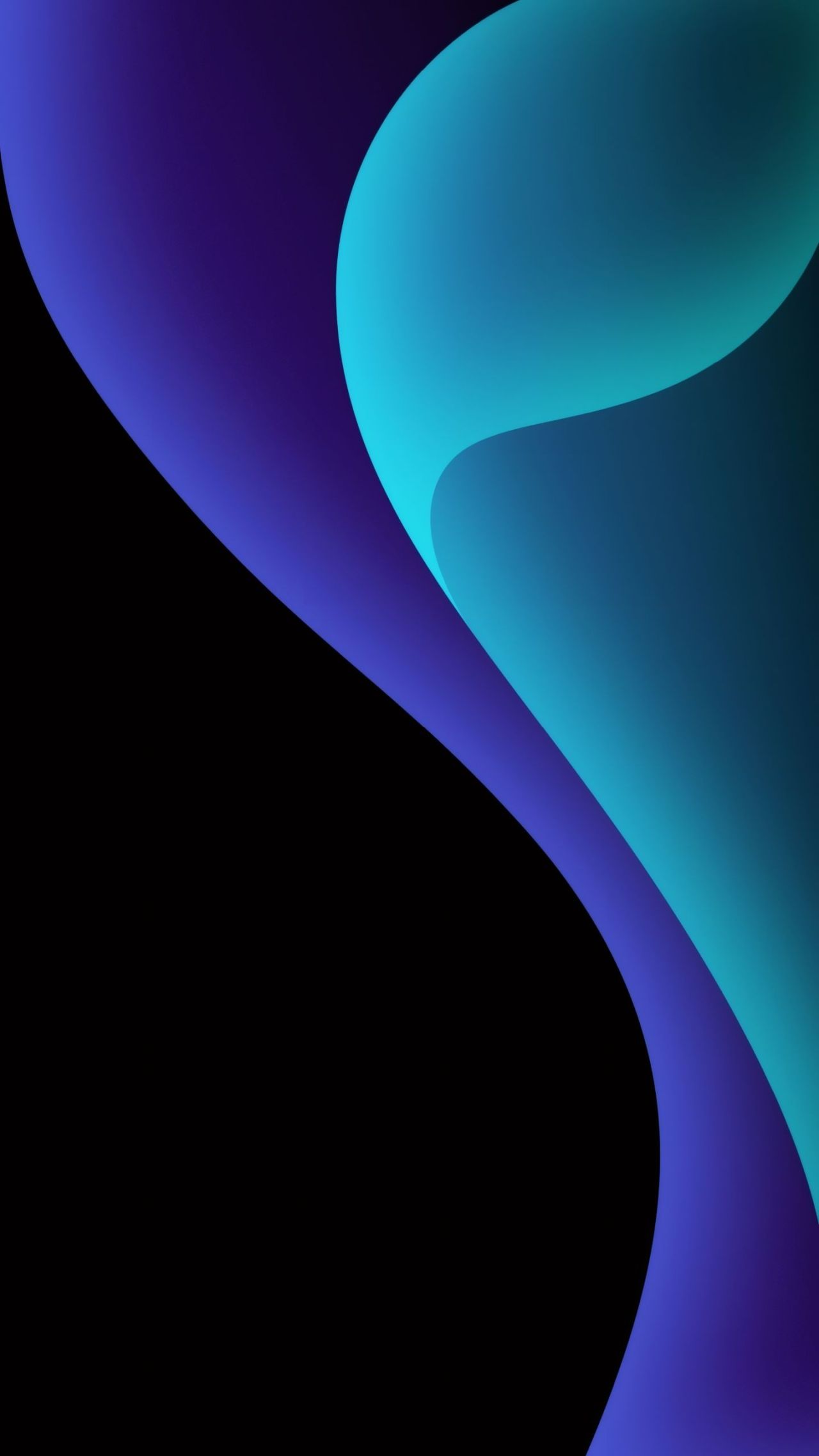 Abstract curves blue purple gradient black background