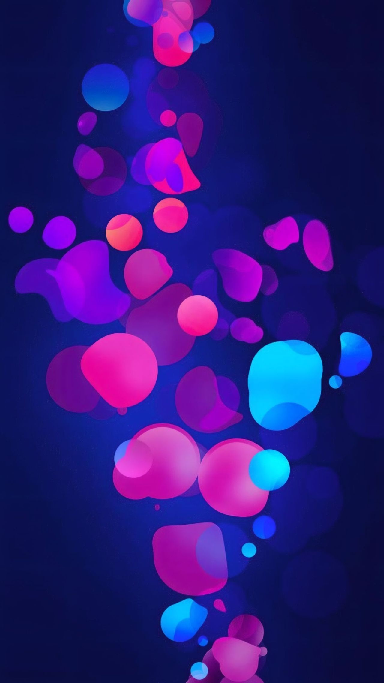 Colorful abstract shapes dark background bokeh effect