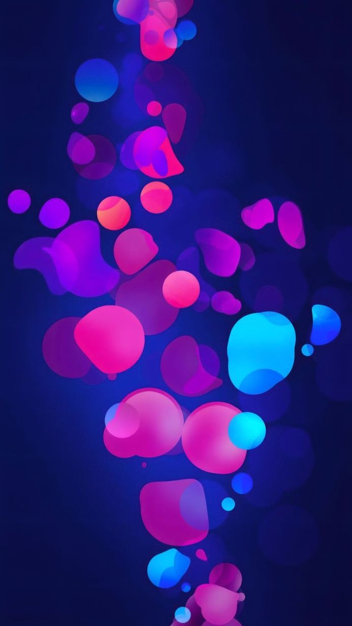 Abstract circles with gradient lighting in blue, pink, and purple