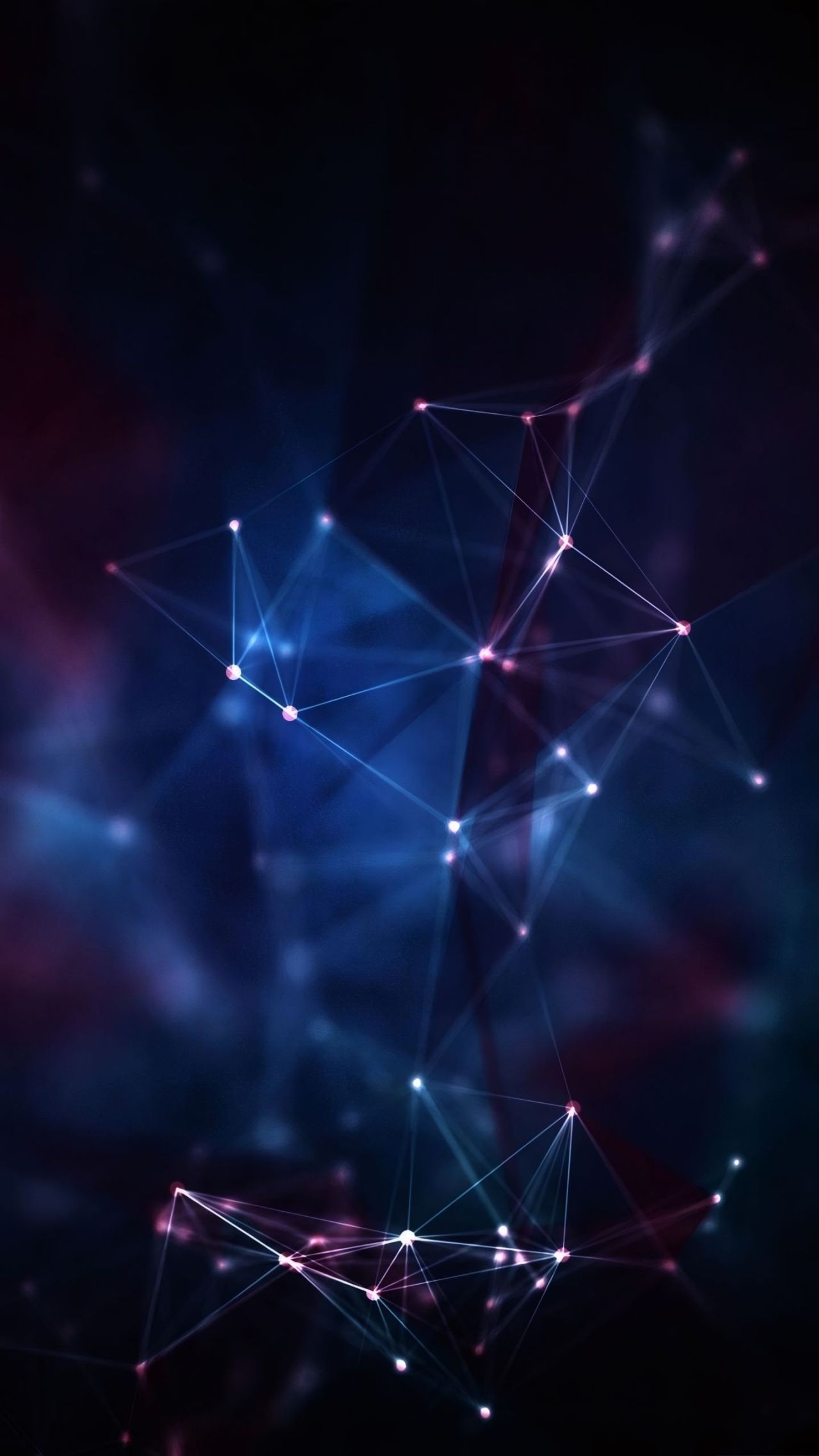 Abstract network plexus glowing nodes blue magenta