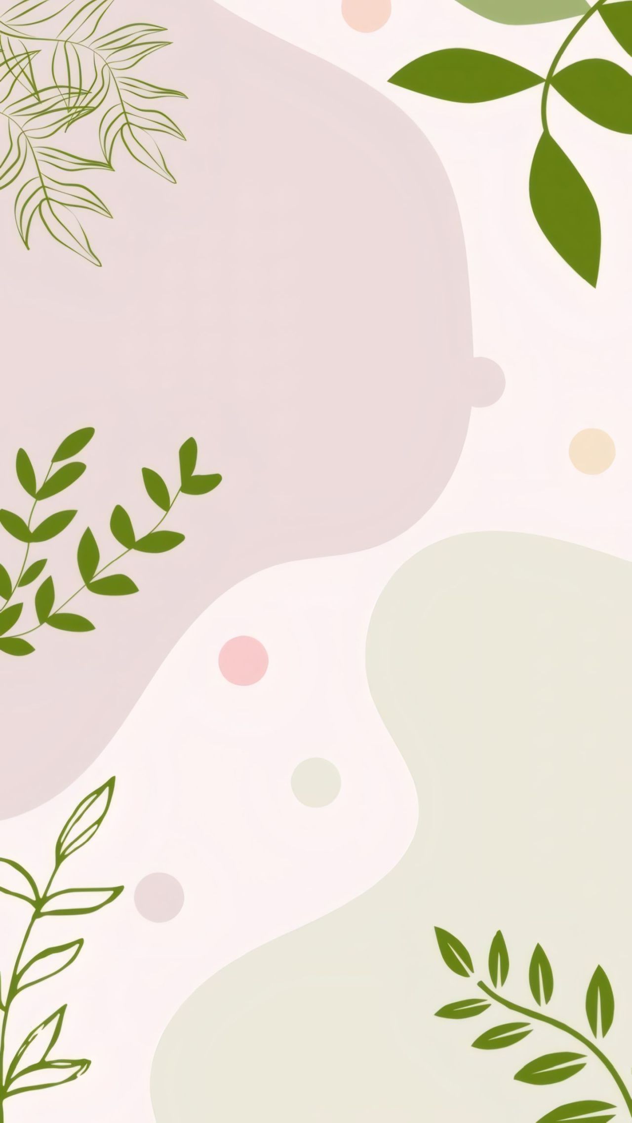 Abstract background with leaves and pastel shapes