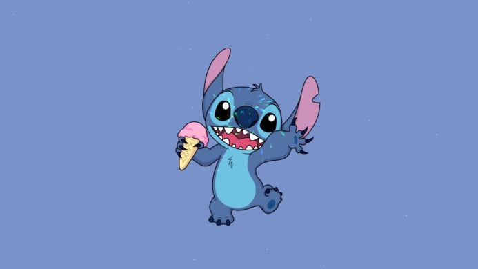 Stitch from Lilo & Stitch, holding an ice cream cone