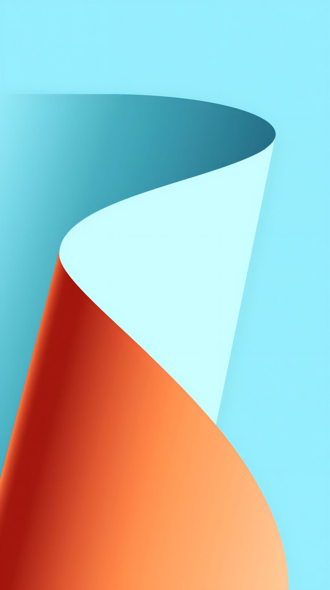 Abstract curved shape blue and orange