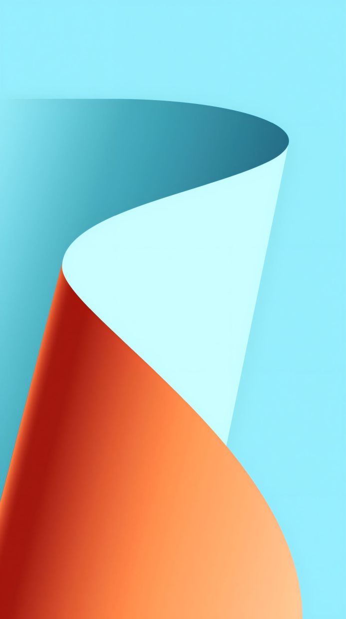 Abstract image of folded paper in orange and blue