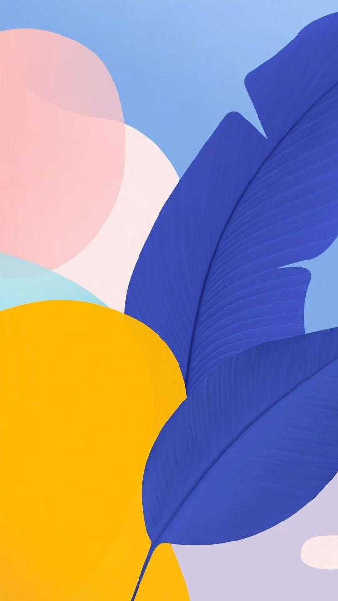 Abstract background with leaf and geometric shapes