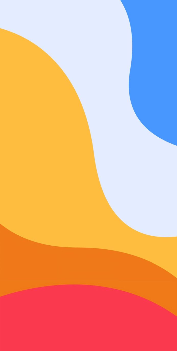 Abstract background with flowing waves of yellow, orange, red, and blue