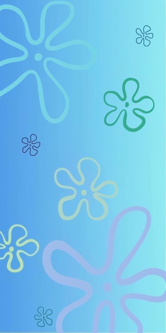 SpongeBob background with flowers