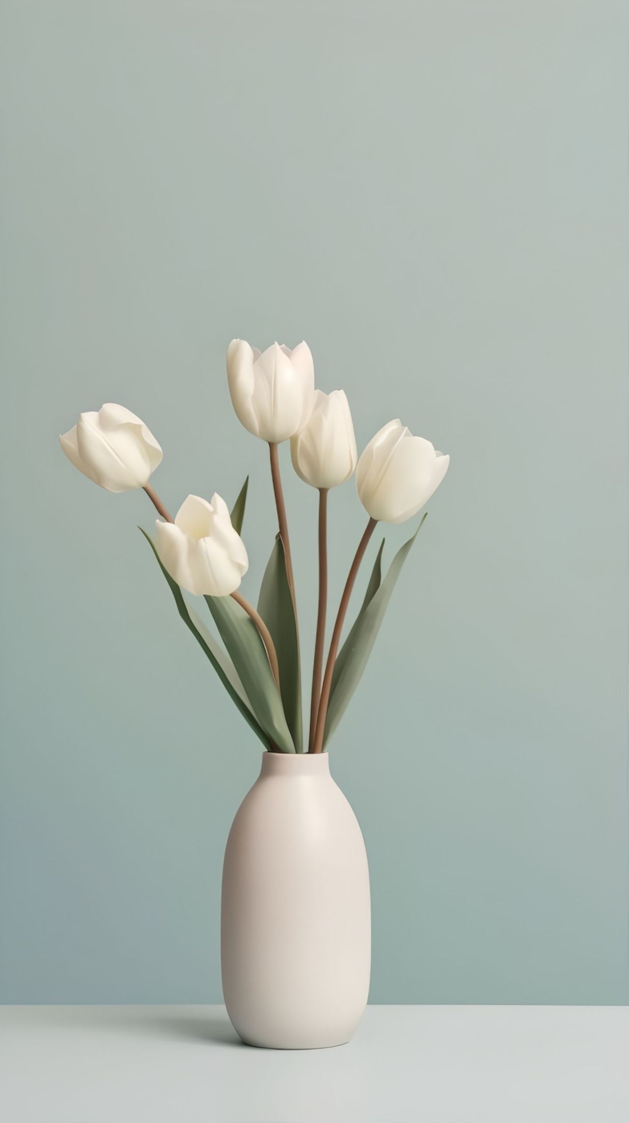 White tulips in a vase