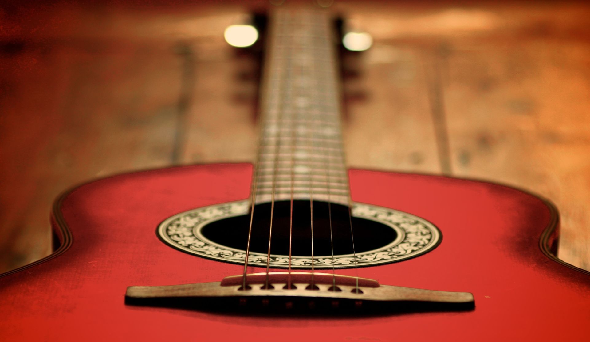 Acoustic Guitar Red, Best Wallpaper