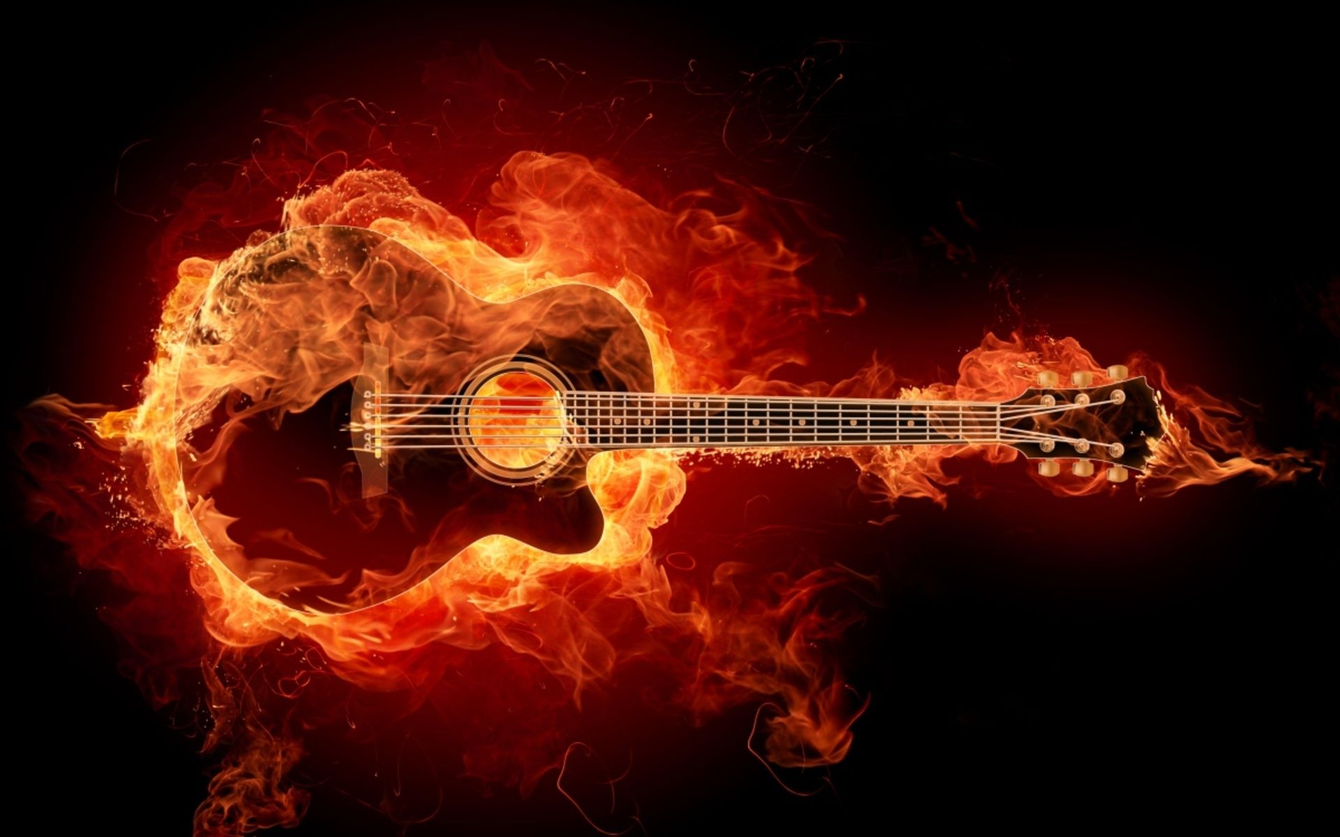 Fire Guitar, Good Wallpaper