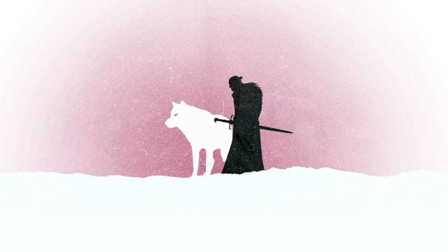Jon Snow and Wolf, Game of Thrones minimalist