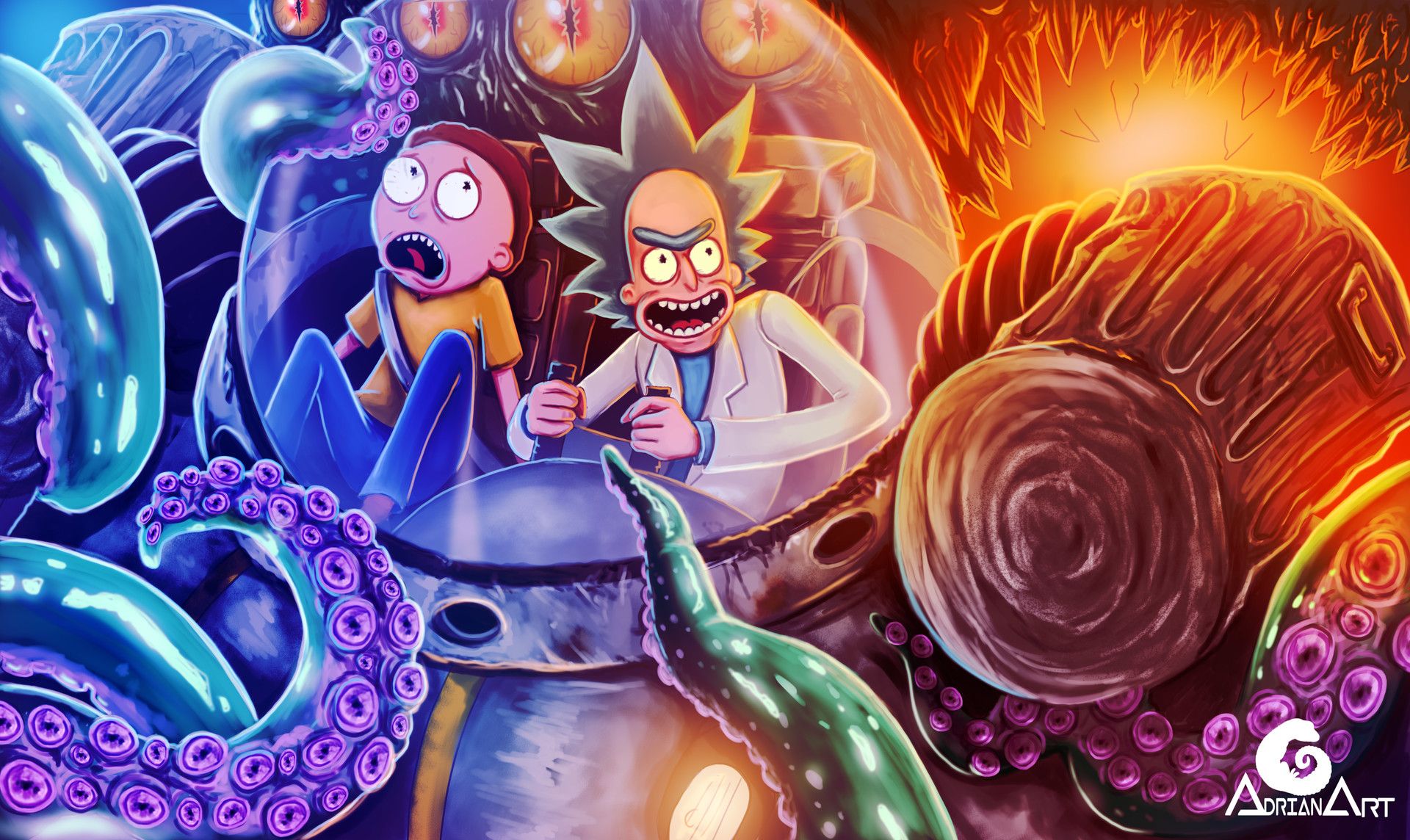 Trippy 4K Rick and Morty Wallpaper Background 63920 5000x3000px